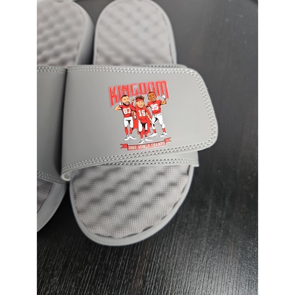 Brand New ISLIDE SIZE 6 KC CHIEFS KINGDOM 2022 WORLD CHAMPS MAHOMES,KELCE,JONES